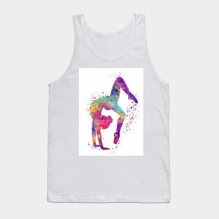 Gymnastics Girl Tumbling Colorful Watercolor Art Gift Tank Top